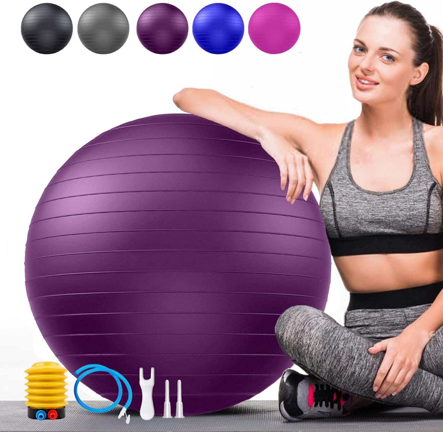 Goonidy Exercise Ball Chair with Pump