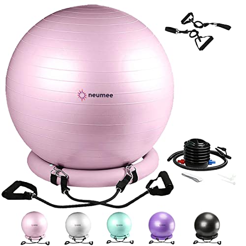 NEUMEE Exercise Ball Chair with Resistance Bands