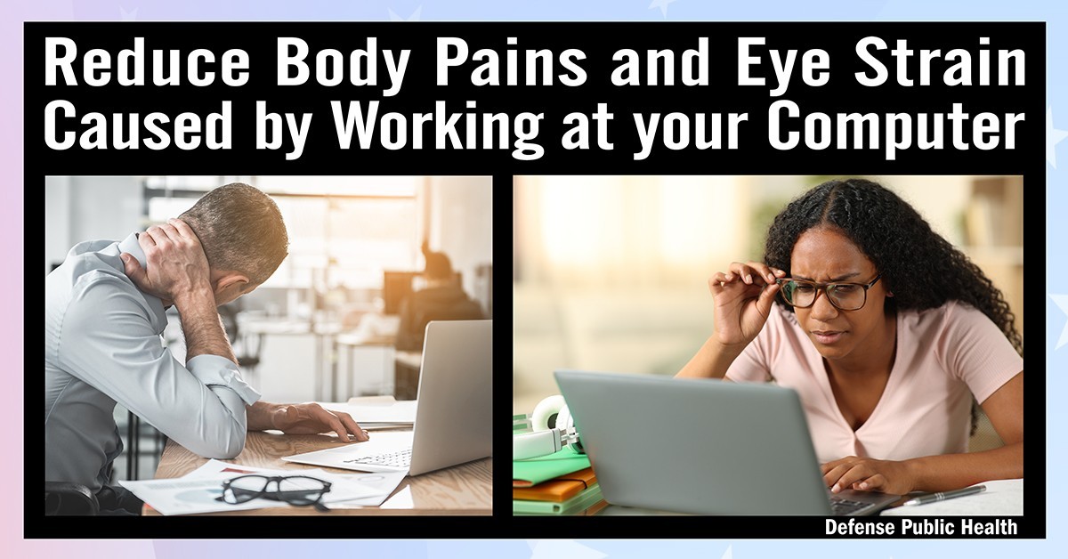 DHA Public Health experts offer tips to reduce body pains, eye strain from desk work | Article